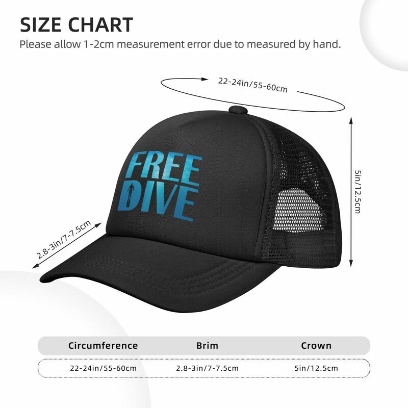 Free Diver topi bisbol menyelam Skuba, topi jaring, topi kegiatan luar ruangan uniseks