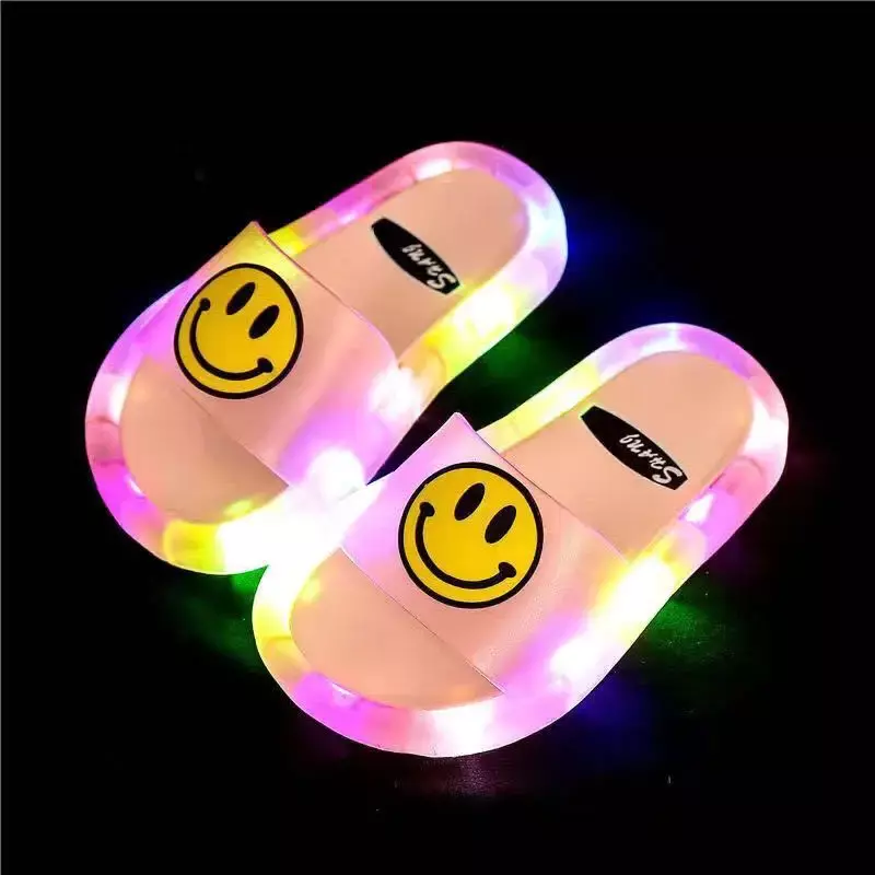 Zapatillas LED para niños y niñas, sandalias de baño para bebés, zapatos iluminados, 2022