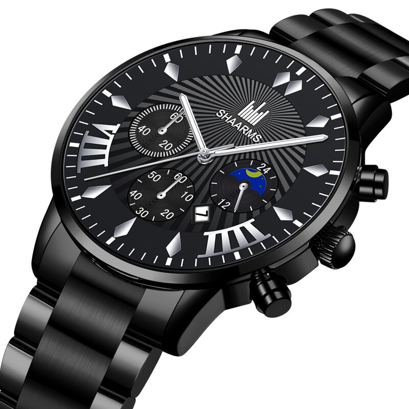 Zegarek dla mężczyzn luksusowe męskie zegarki kalendarzowe ze stali nierdzewnej męskie Business Casual kwarcowy zegarek wojskowy Relogio Masculino