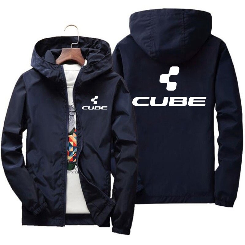 2024 latest letter Print men's spring and autumn zipper casual hooded bomber jacket Cube fashion windbreaker