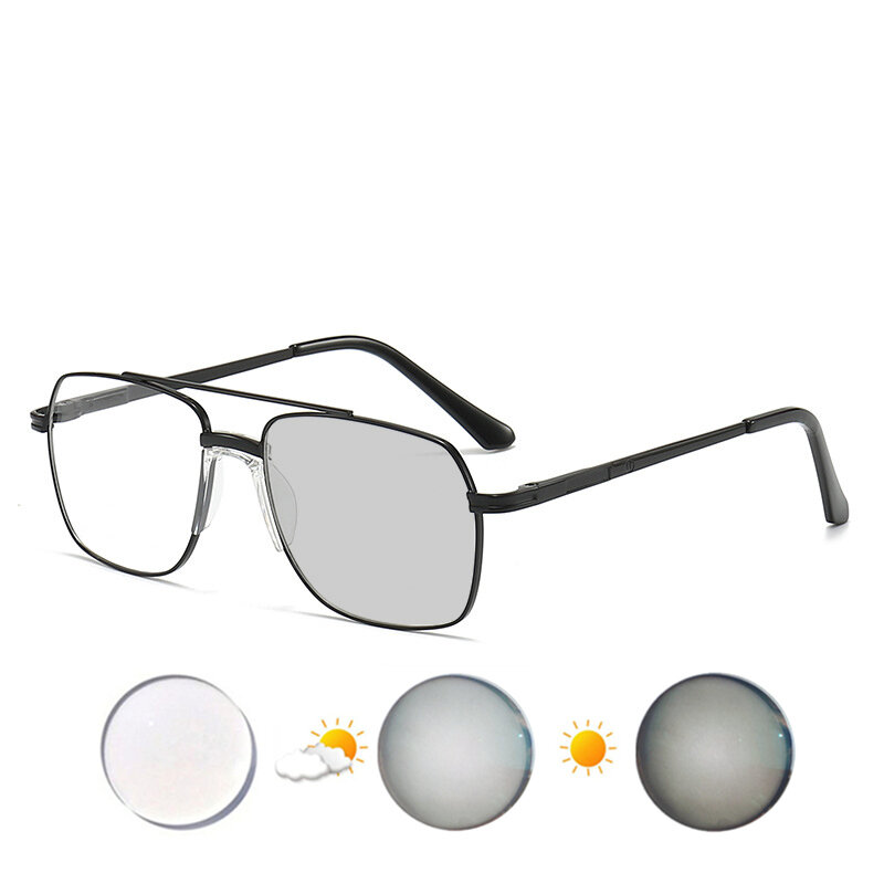 Gafas graduadas personalizadas para miopía, de -0,5 a -10, para hombres y mujeres, gafas con montura de aleación de doble haz de alto grado para miopía F023