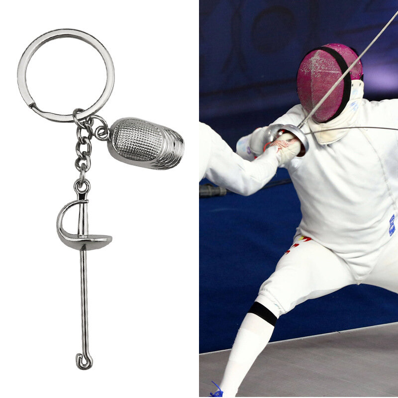 พวงกุญแจกีฬาฟันดาบพวงกุญแจพวงกุญแจศิลปะรั้วย้อนยุคพวงกุญแจของขวัญสำหรับสโมสรชายและหญิง