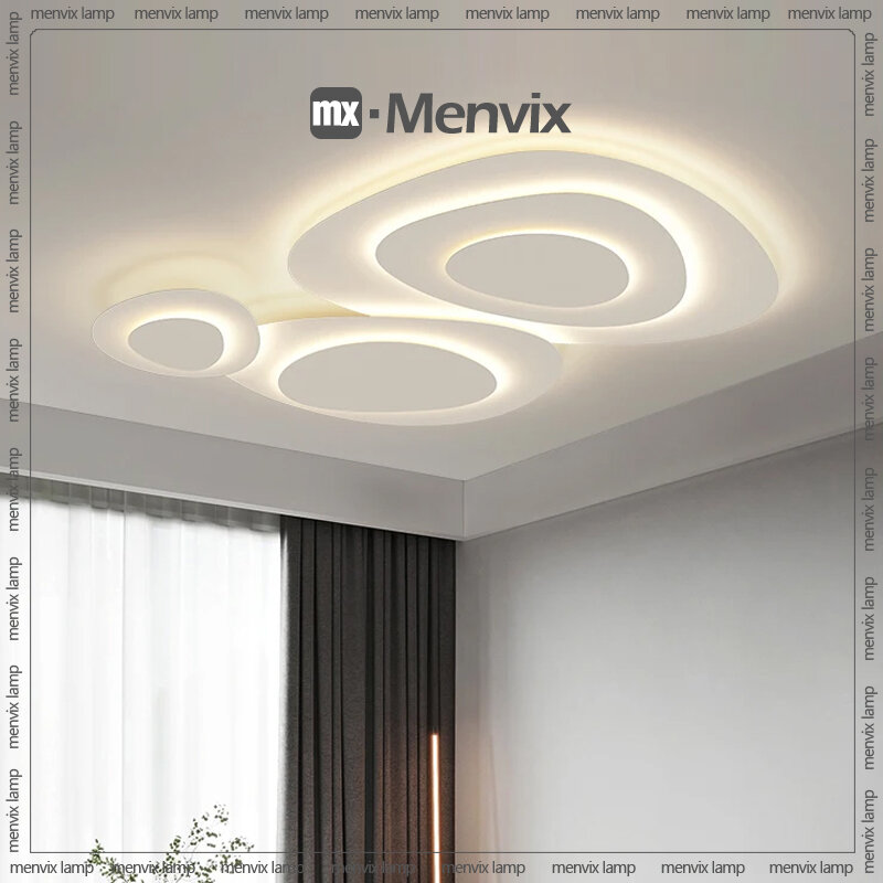 โคมไฟติดเพดานห้องนั่งเล่นสำหรับห้องนอนรับประทานอาหารในร่มไฟติดเพดานนมลมสีขาวโคมไฟติดไฟ LED บ้าน