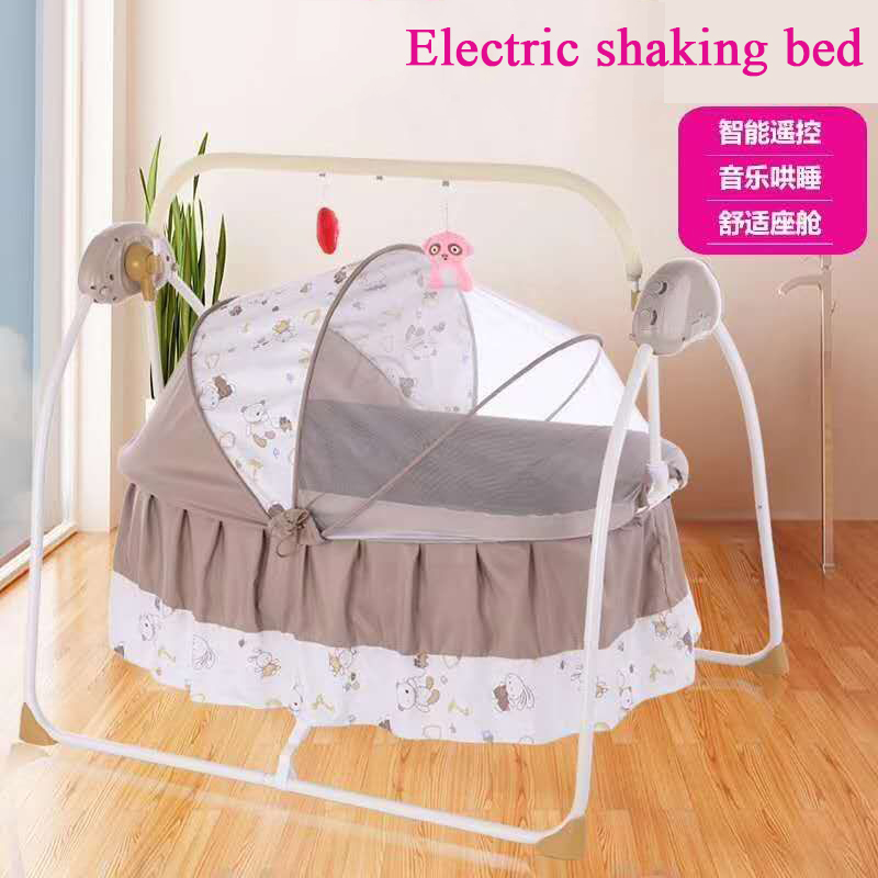 A baby rocking bed with intelligent and adjustable baby soothing tools