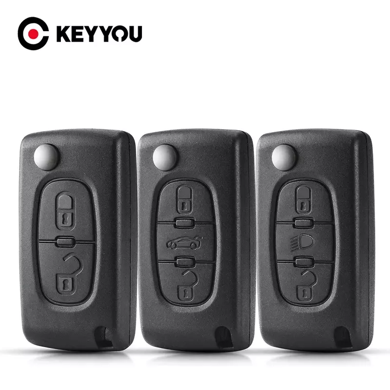 KEYYOU CE0523 Ce0536 For Peugeot 206 408 1/2/3/4/5/6/807 Partner For Citroen C1/2/3/4/5/6/7/8 Xsara Picasso Car Key Case