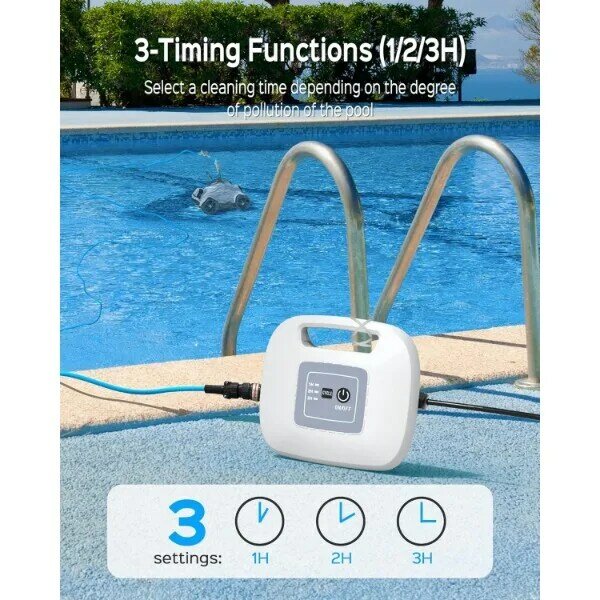 WYBOT Robotic Pool Cleaner, Automatic Pool Vacuum with Dual-Drive Motors, 3 Timing Functions, 33ft Swivel Floating Cable