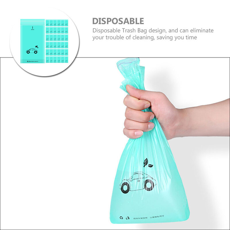 50Pcs Garbage Plastic Bags Airplane Cleaning Outdoor Self Adhesive Vomit Bags Carsickness Vomit Disposable Barf Car Trash Bags