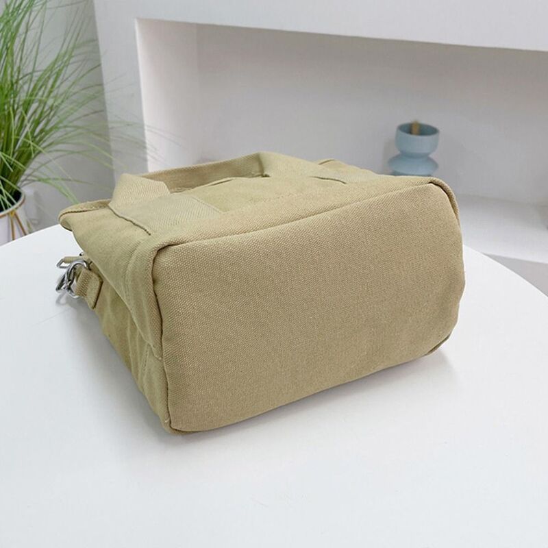 Multi-pocket Japanese Style Crossbody Bag Zipper Handbag Canvas Shoulder Bag Shopping Bag Mommy Bag Pure Color Tote Bag Students