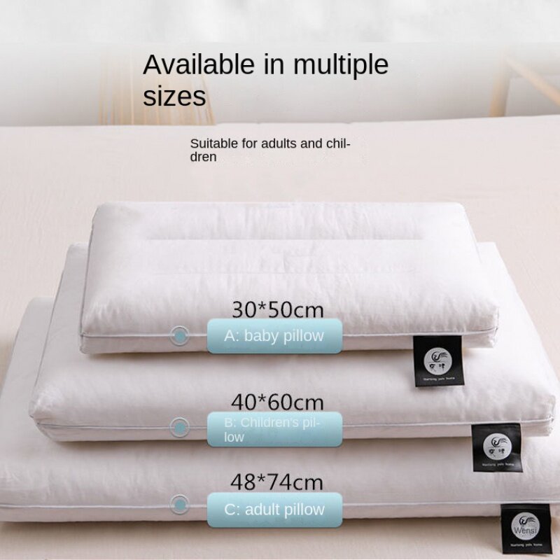 Pure Cotton Low Loft Pillow Cervical Support Adult Male and Female Students Single Soft Ultra-Thin Girl's Low Flat Pillow Inner