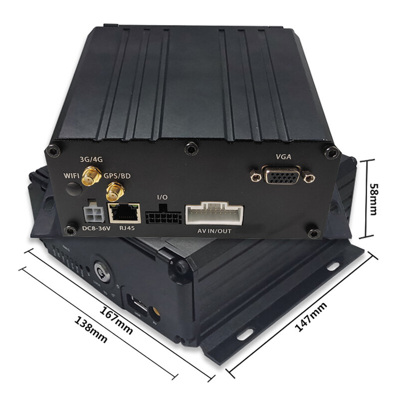 Hard Disk SD Card Cycle Recording 3G GPS Remote Video 4 Channel Monitoring Wide Voltage DC8V-36V Mobile DVR Crane Harvester