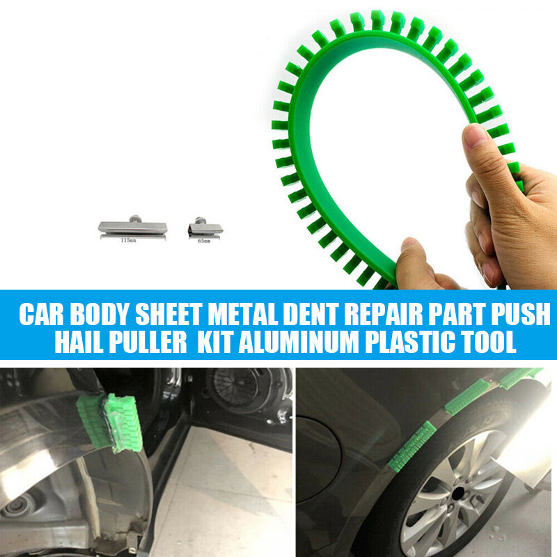 Car Body Sheet Metal Dent Repair Part Push Hail Puller Kit Aluminum Plastic Tool Green