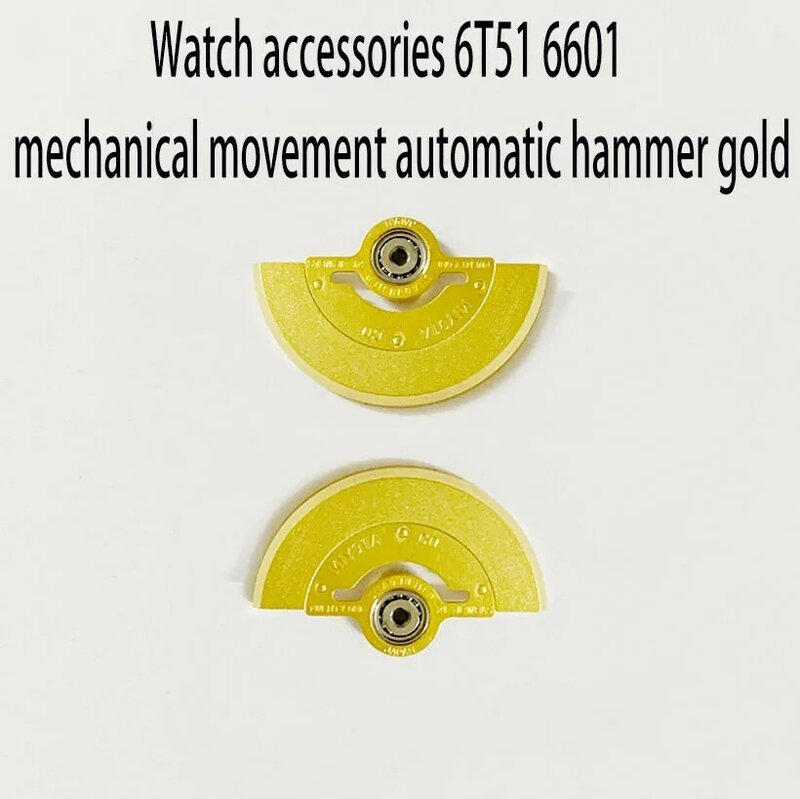 Accesorios de reloj Citizen original, adecuado para movimiento mecánico 6T51 6601, martillo automático dorado