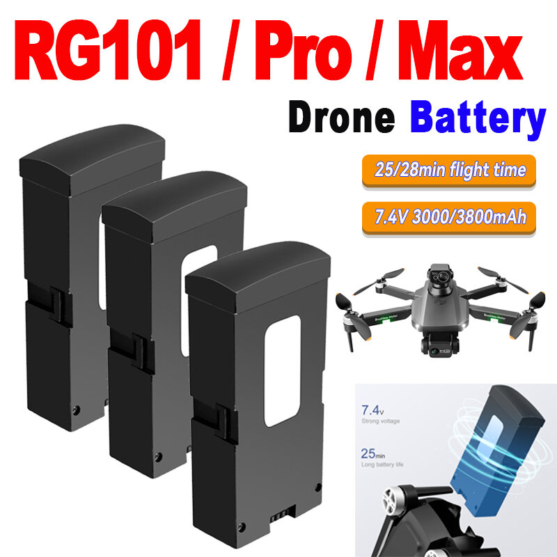 Baterai Drone RG101 Max RG101 Pro asli baterai Drone 7.4V 3000/3800mAh RG101 baterai suku cadang Aksesori Drone