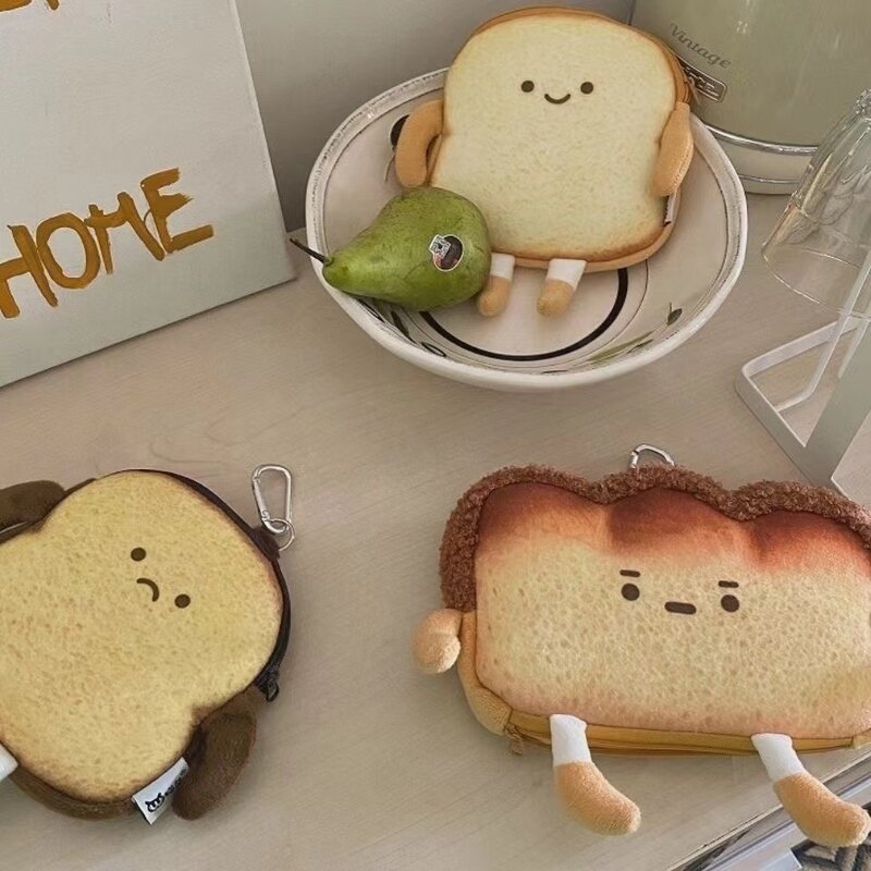 การ์ตูนน่ารัก Toast ขนมปังดินสอกรณีเครื่องเขียนนักเรียนน่ารักกระเป๋าเก็บของความจุขนาดใหญ่ ...