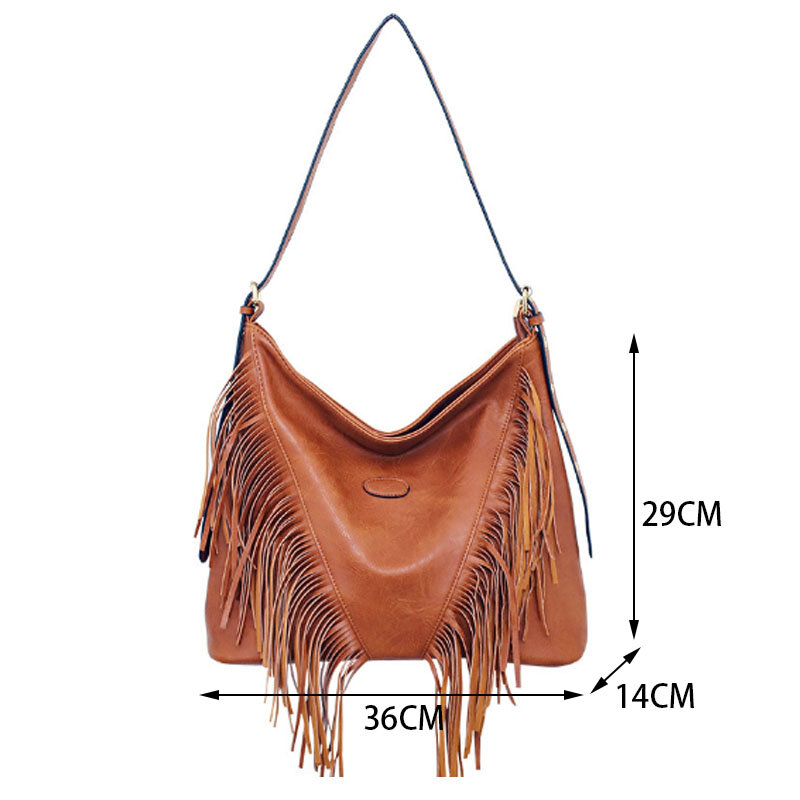 large capacity women bag rivet single shoulder crossbody bag fashion tassel large bucket bag