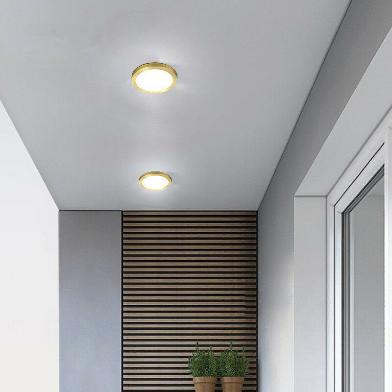 Ultra-cienka złota dioda oprawa wpuszczana salon sypialnia szatnia alejek balkon reflektory LED lampy sufitowe