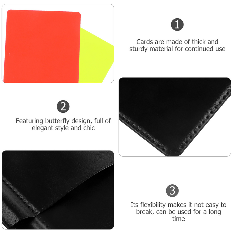 4 Sets Football Referee Card Professional Kit Wallet Standard Referee Wallet With Cards Kit Multi-function Standard