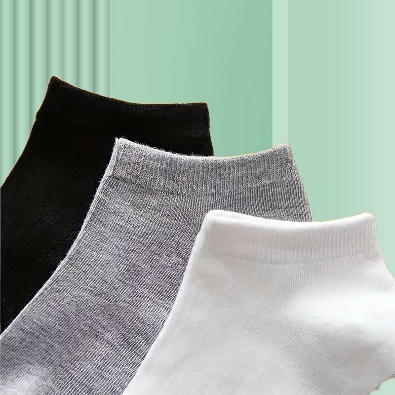 Chaussettes monochromes simples pour hommes et femmes, bas de rinçage coupe basse, doux et légers, bonneterie tout match, haute qualité, 5 paires, 10/20 paires