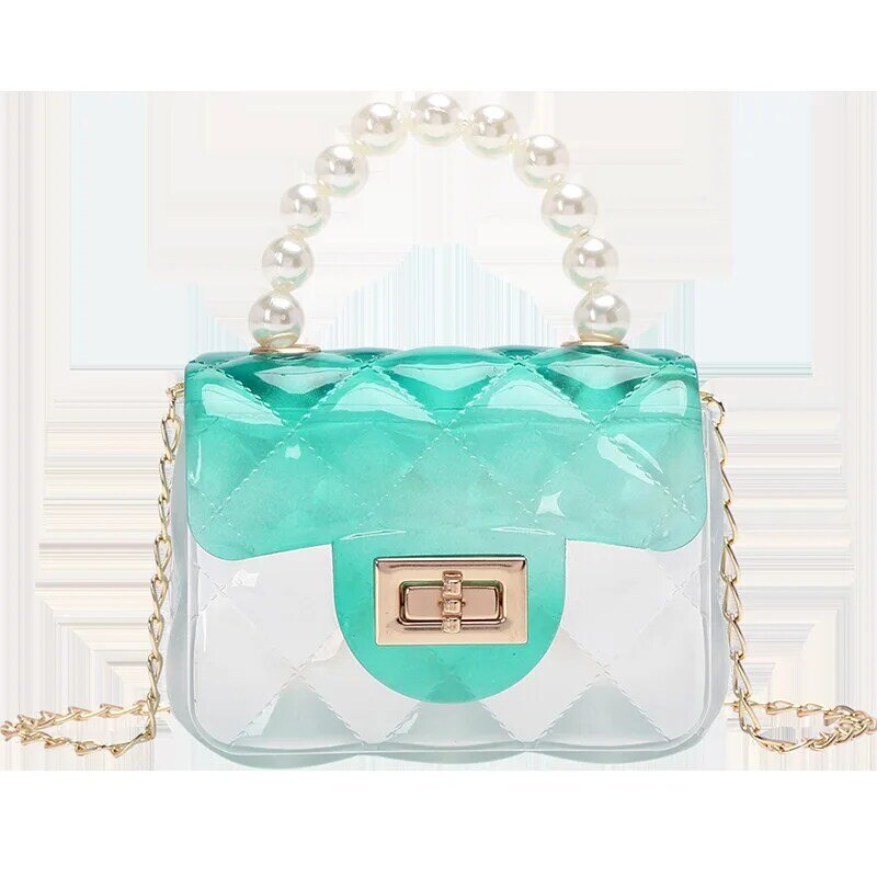 Jelly Bag, Transparent Bag, Spring And Summer Women's Handheld Crossbody Crystal Bag, Children's Princess Backpack, Pearl Bag