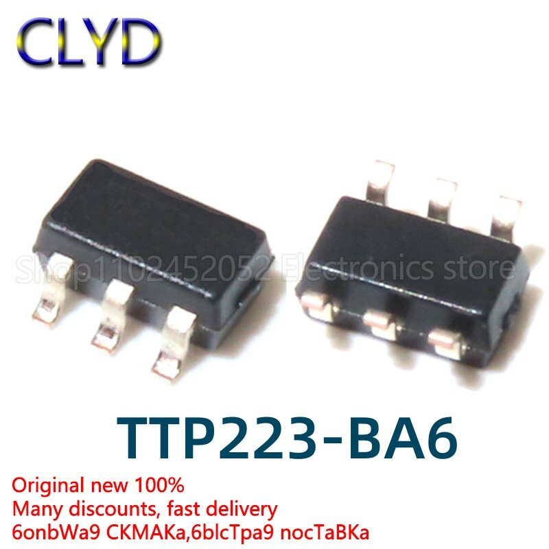 Détection de clé à touche unique IC, nouveau et Original TTP223-BA6 223B SOT23-6 RH6030 1 pièce/lot