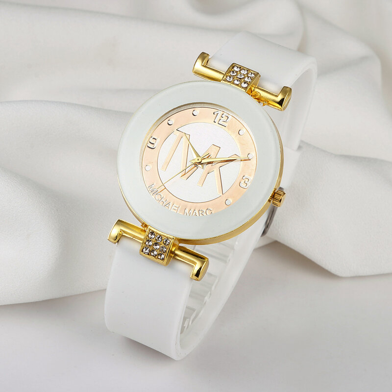 นาฬิกาควอทซ์แฟชั่นของผู้หญิง W28ของ Uthai สายซิลิโคนเพชรสุดหรูเบานาฬิกาสำหรับเด็กนักเรียนหญิง