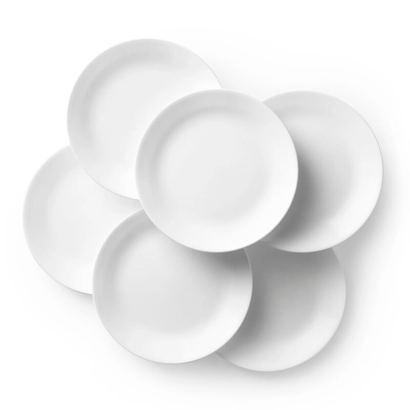 Набор из 6 тарелок для обеда, зима, холод, белый цвет, 8,5 дюйма
