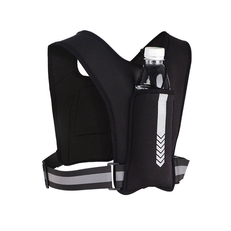 Running Backpack Vest Men And Women Adjustable Belt Fitness Night Sports Strap Reflective Printing Chest Pocket Mobile Phone Bag