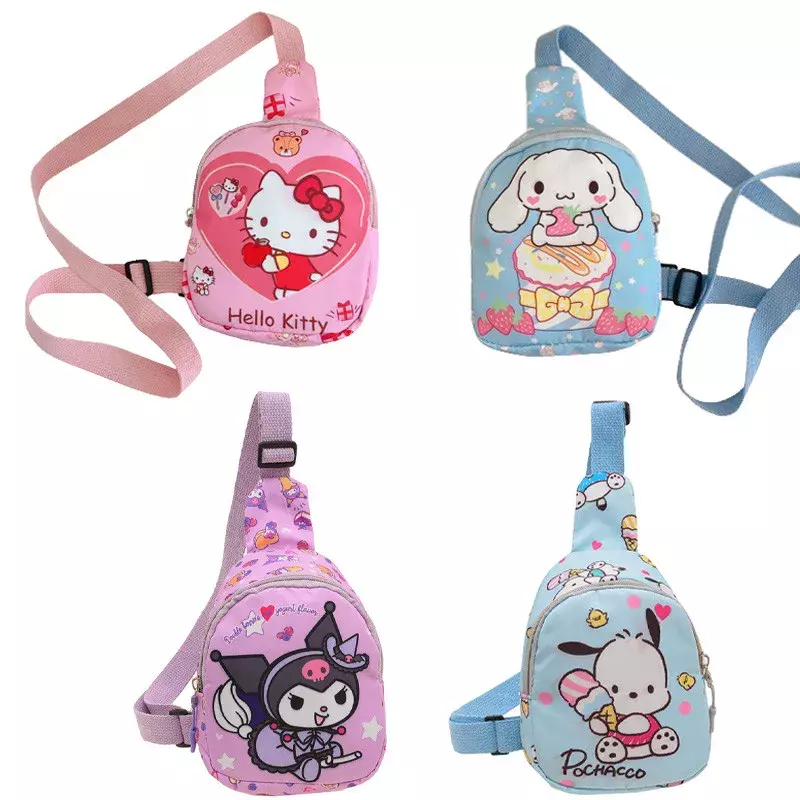 Sanrio Umhängetasche Kawaii Cartoon Cinna moroll Kuromi Brust Pack Taschen Kinder Spielzeug Schulter Messenger für Kinder Reise rucksack