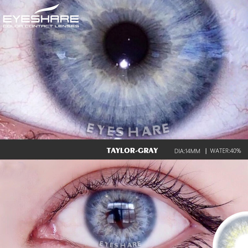EYESHARE-lentes de contacto de Color azul Natural para ojos, lentillas TAYLOR, Cosméticos bonitos para pupila, 2 unidades, año