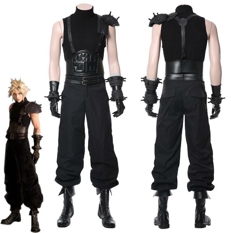 Final Fantasy VII Cloud Strife Cosplay Fantasia FF7 kostum Zack Clive Rosfield pakaian Cosplay pria dewasa setelan samaran Halloween