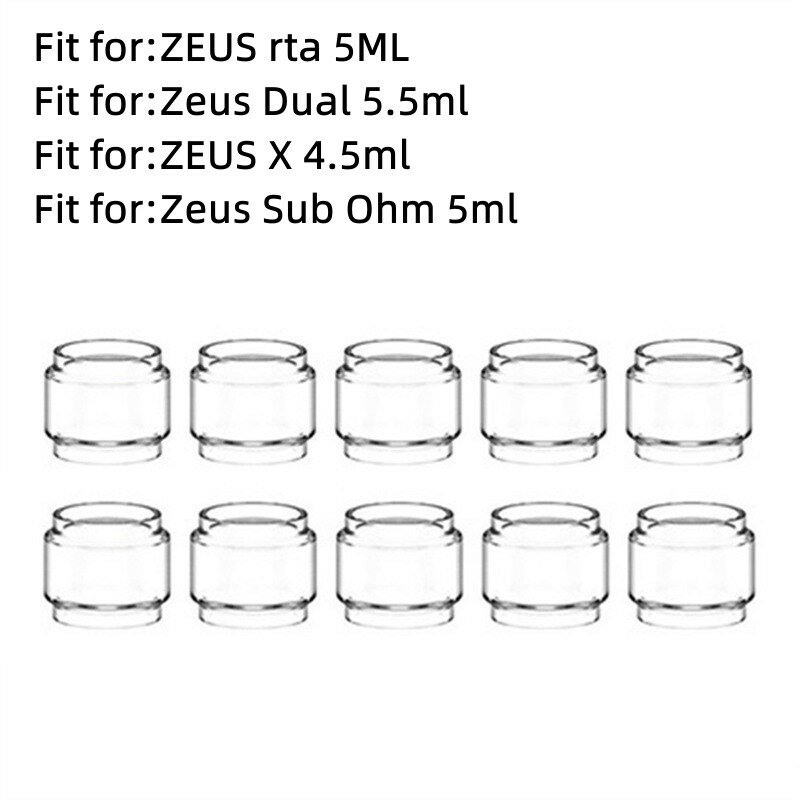 ユキシーク用ガラスチューブ,10個,zeus rta 4ml/zeus,デュアルrta 4ml/zeus x 2ml/zeus用,3.5mlリザーバー