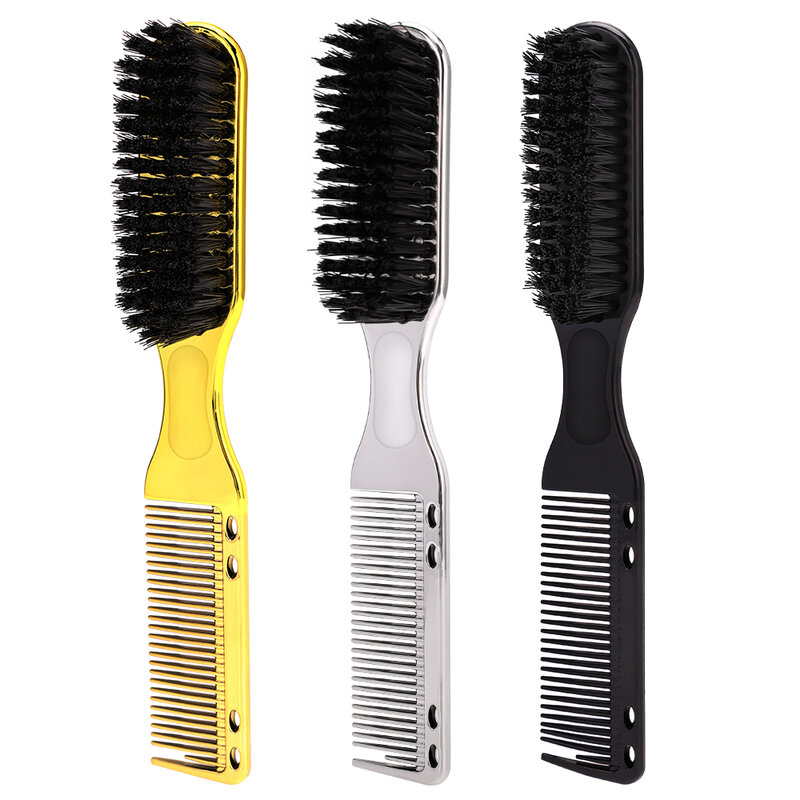 Barber Men Beard Brush Plastic Handle Soft Hair Cleaning Brush Vintage Oil Head Styling Comb Moustache Beauty Tools