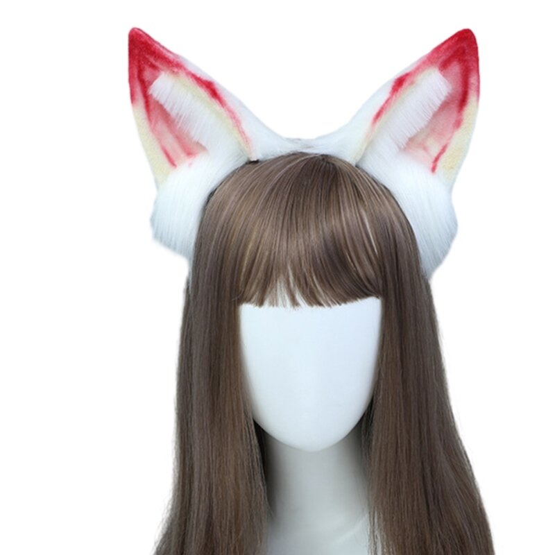 Y166 обруч для волос для косплея горничной со звериными ушками, гибкая повязка для волос в стиле аниме, аксессуары для костюмов