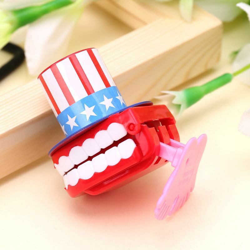 Relógio saltando cartola dentadura brinquedos educativos dentista decoração jogo pegadinha