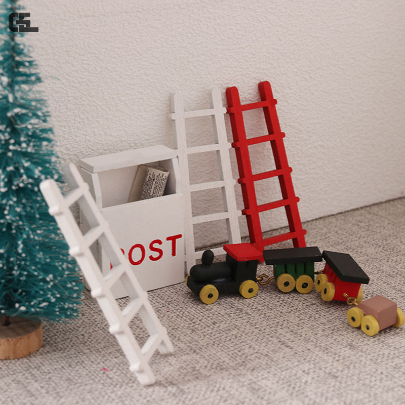 1:12 Poppenhuis Miniatuur Meubelen Houten Ladder Trap Huisdecoratie Speelgoed