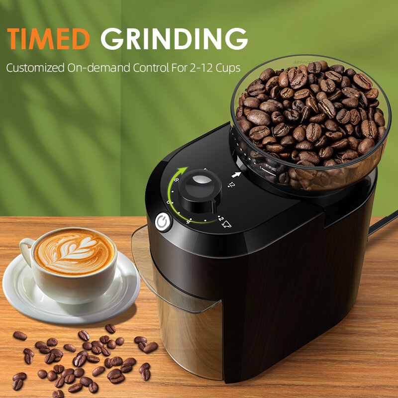 Wancle-molinillo de café eléctrico con 28 ajustes de molienda precisos, molino de rebabas ajustable cónico, 220V/120V