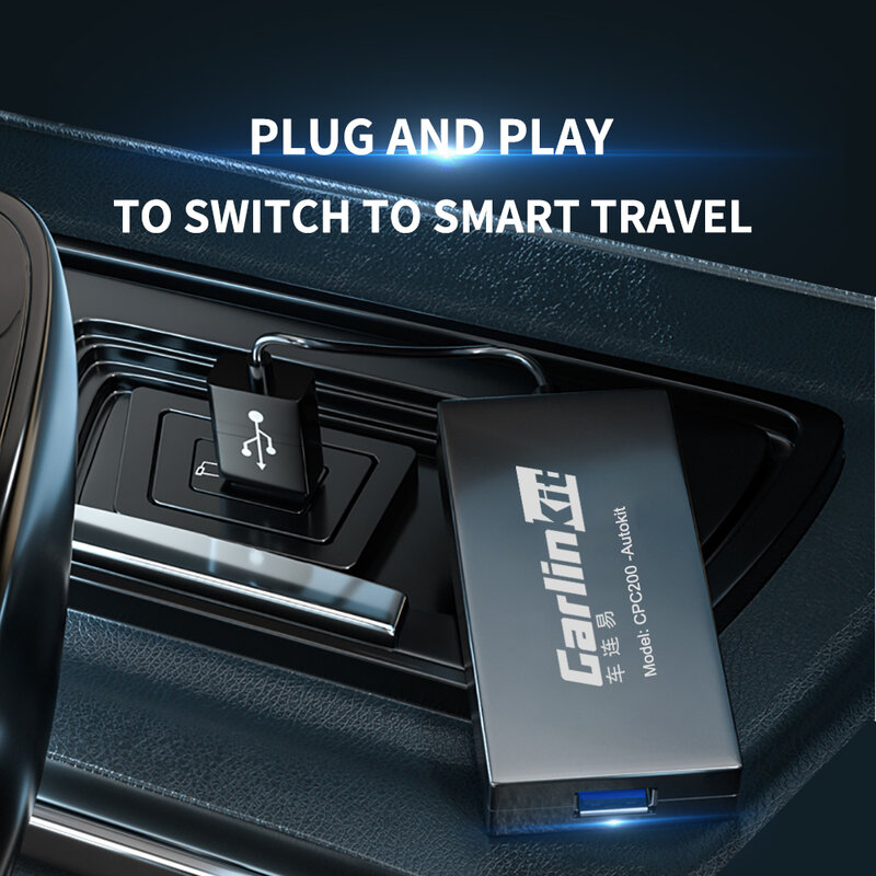 Carlinkit-Dongle Carplay com fio, Android Auto, Smart Link, Dongle USB, Adaptador para navegação Android, Media Player, Mirrorlink