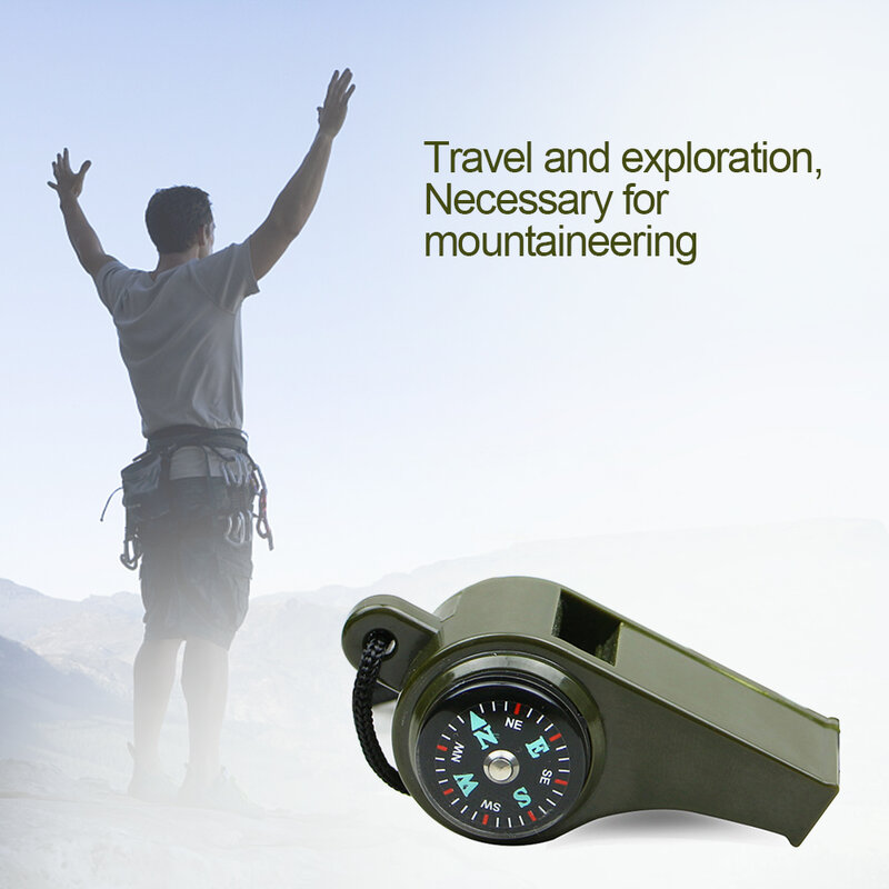 /4pcs 3 in1 Survival Whistle Multifunktions-Kompass mit leichtem Pfeifen thermometer für Camping wanderungen und Outdoor-Aktivitäten