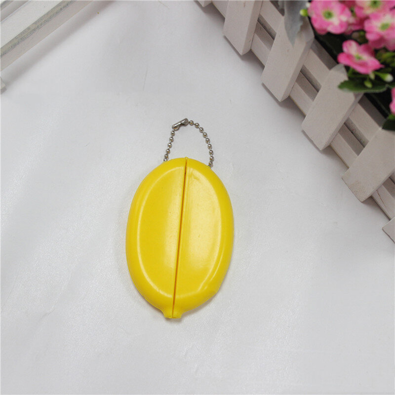 Small Oval Coin Purse Colorful PVC Coin Pouch Cute Change Holder with Chain Great for Travel