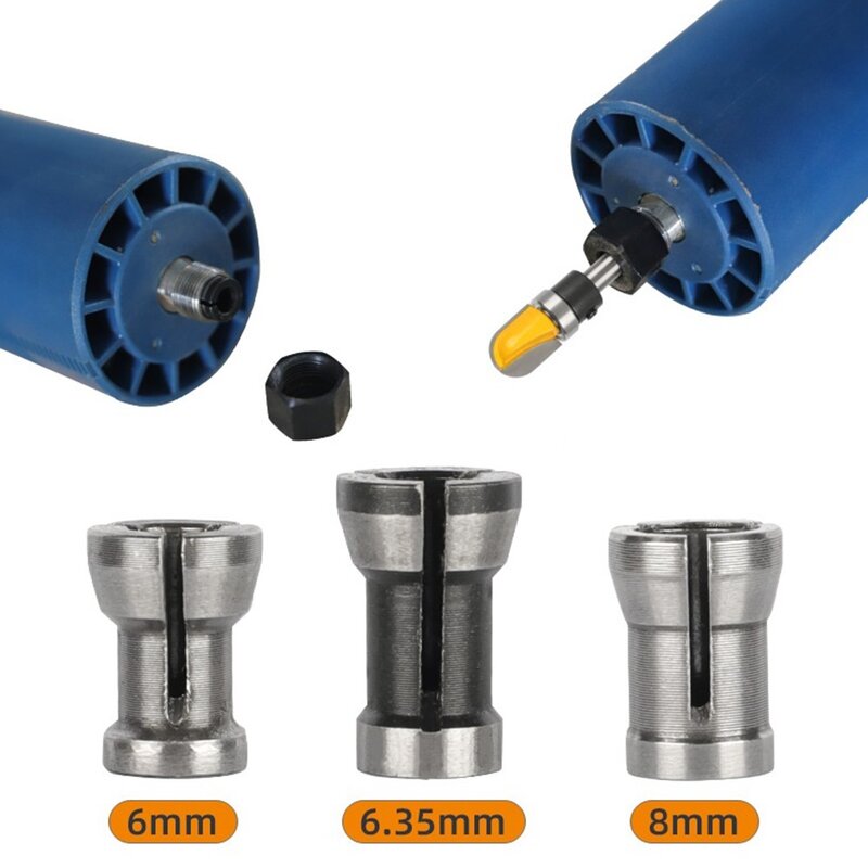 High Precision Engraving Trimming Engraving Machine Collet Chuck Adapter 1/3pcs 6mm / 8mm / 6.35mm Carbon Steel