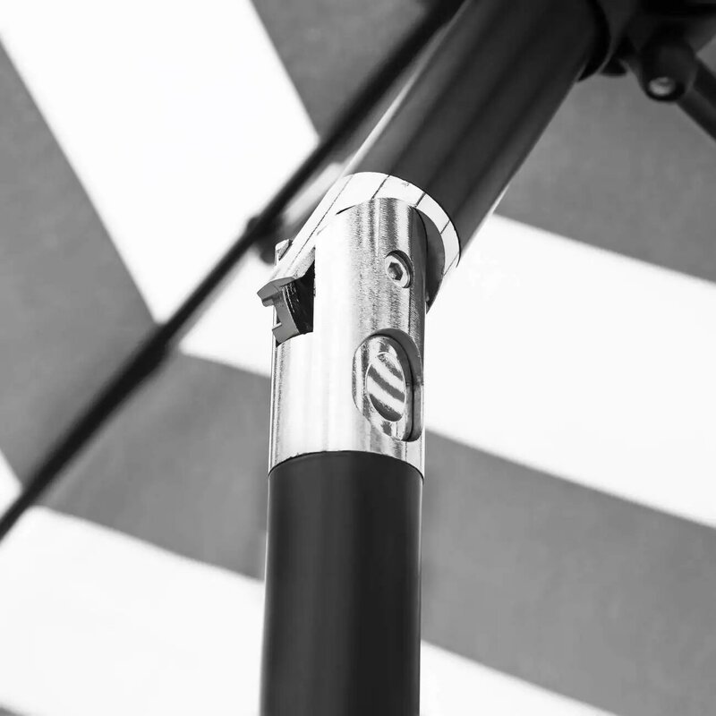 Mesa ao ar livre Pátio Guarda-chuva, preto e branco, 8 costelas resistentes, 9"