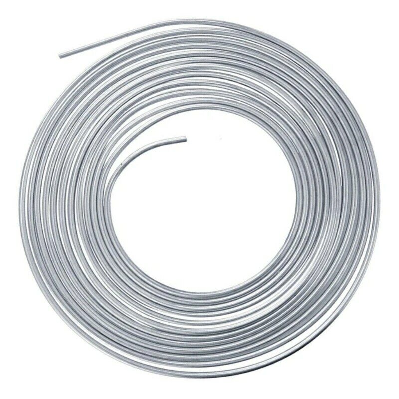 Upgraded Brake Line Tubing set 25Ft of 3/16 Zinc-alloy Flexible Tube Roll 25ft 3/16" Includes 16 Fittings Silver Roll Dropship