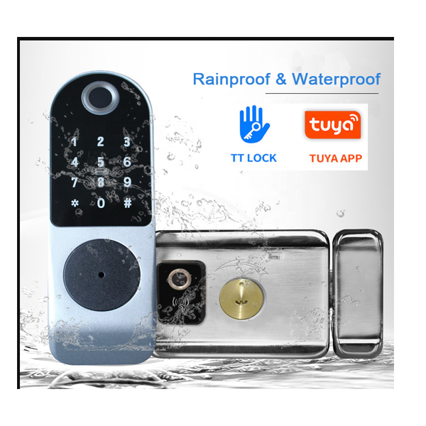 Tuya app or TT lock body cylinder double-sided unlock touch mode key lock digital master fingerprint alarm