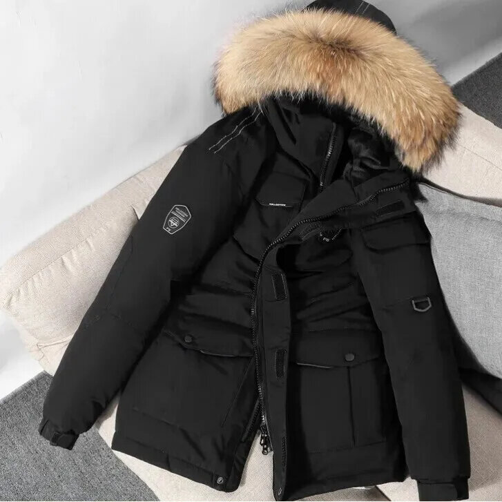 Casual down jacket, running men's style, plush and thickened short style, youthful and energetic fashionable down jacket