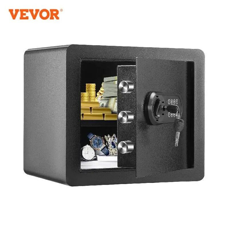 VEVOR-caja fuerte electrónica para depósito, caja fuerte con acceso Digital y llaves de anulación para guardar dinero, pistola, documentos de joyería, 1,2/0,5