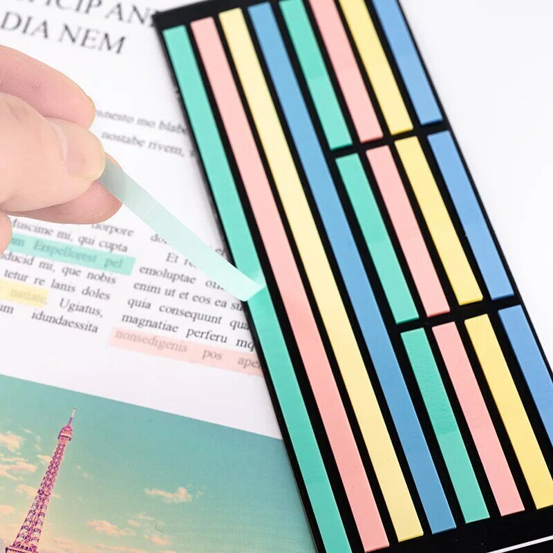 160 lembar Transparentes catatan tempel annotasi merekat sendiri buku baca bookmark tab Notepad alat tulis estetis tab Indeks