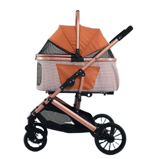 Luxury detachable carrier one hand folding pet stroller dog stroller cat stroller