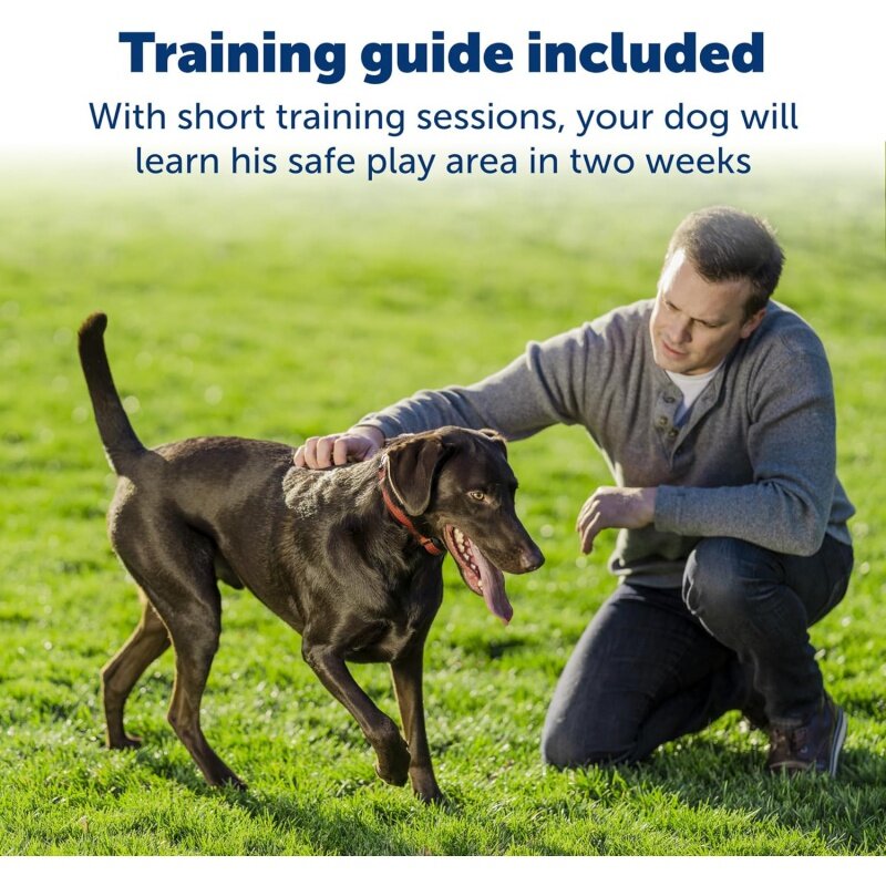 PetSafe penghilang bulu anjing tanpa kabel, kerah penerima pagar hewan peliharaan, tahan air dan dapat diisi ulang, koreksi nada dan statis