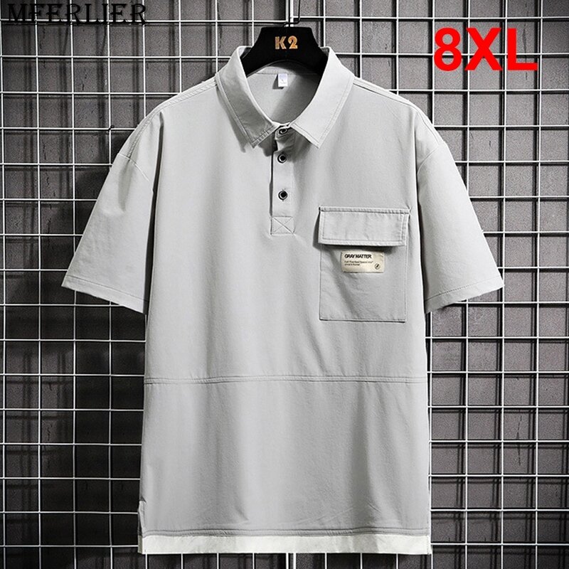 Summer Short Sleeve Shirt Men Plus Size 8XL Shirts Casual Fashion Summer Cool Shirt Male Big Size 8XL