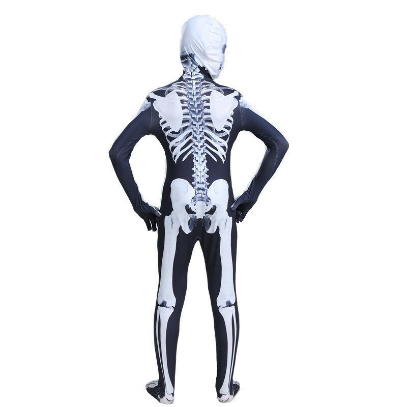 Kombinezon szkieletowy, kostiumy na Halloween, sukienki na imprezę, kombinezon bal maskowy, kostiumy z czaszką, rozmiar 155-195cm